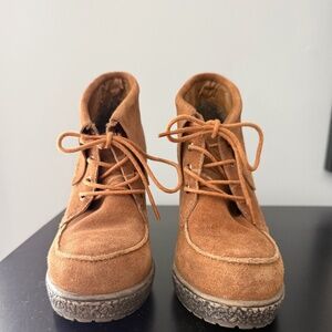 EG Aiden Tan Suede Ankle Boots with Laces